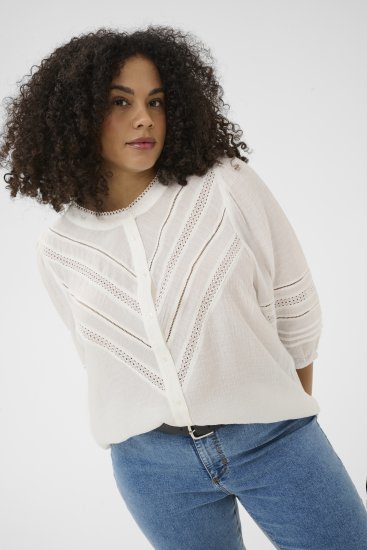 Kaffe Curve Liwa Shirt Chalk - Hemdblusen - 