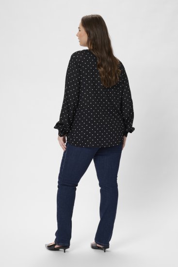 Kaffe Curve Joy Bluse Schwarz/Weiß Gepunktet - Blusen & Tuniken - 