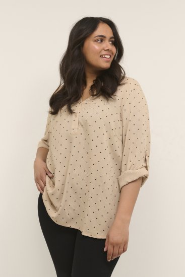 Kaffe Curve Joy Bluse Nomad/Schwarz Gepunktet - Blusen & Tuniken - 