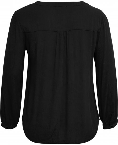 Kaffe Curve Ami Langarm Bluse Tiefschwarz - T-Shirts - 