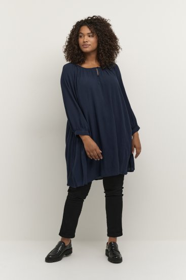 Kaffe Curve Ami 3/4-Arm Tunika Mitternachtsmarine - T-Shirts - 