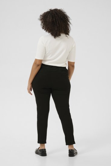 Kaffe Curve Jia Hose mit Gürtel Tiefschwarz - Jeans & Hosen in Großen Größen – Plus Size - 