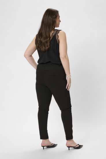 Kaffe Curve Jia Hose mit Gürtel Tiefschwarz - Jeans & Hosen in Großen Größen – Plus Size - 