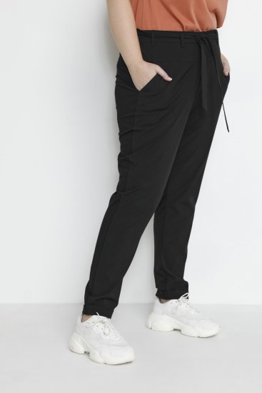 Kaffe Curve Jia Hose mit Gürtel Tiefschwarz - Jeans & Hosen in Großen Größen – Plus Size - 