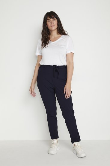Kaffe Curve Jia Hose mit Gürtel Mitternachtsmarine - Jeans & Hosen in Großen Größen – Plus Size - 