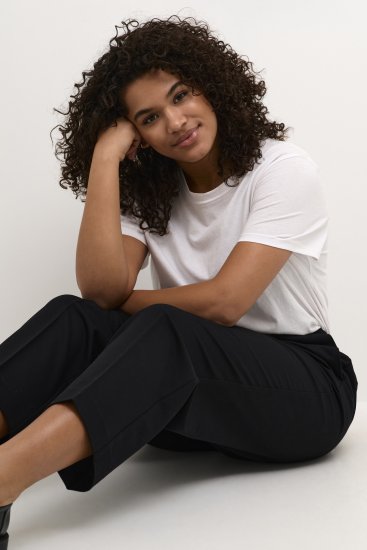 Kaffe Curve Sakira Cropped-Hose Tiefschwarz - Jeans & Hosen in Großen Größen – Plus Size - 