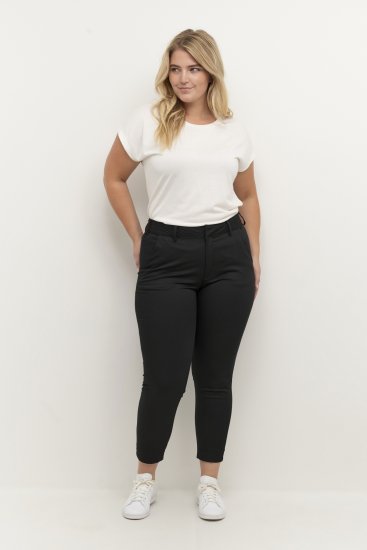 Kaffe Curve Leana Chino 7/8-Hose Tiefschwarz - Jeans & Hosen in Großen Größen – Plus Size - 