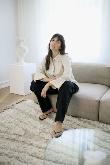 Kaffe Curve Josa Shirt Feather Grey Stripe - Hemdblusen - 