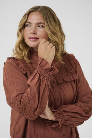 Kaffe Curve Jessa Shirt Henna Brown - Blusen & Tuniken - 
