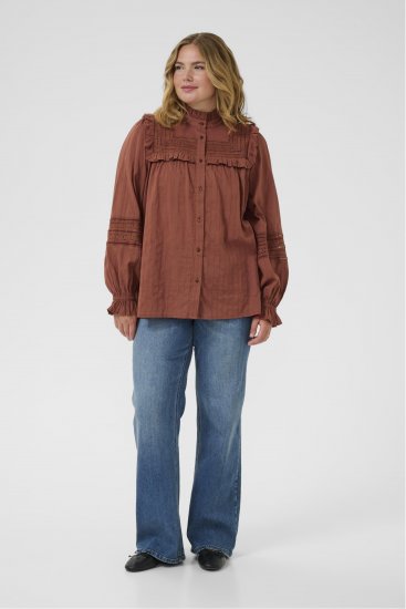 Kaffe Curve Jessa Shirt Henna Brown - Blusen & Tuniken - 
