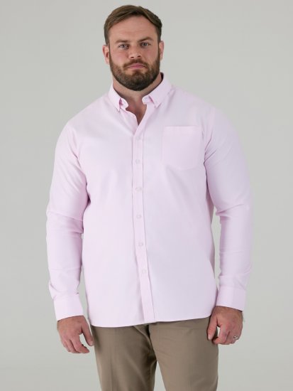 D555 Richard Langarm Oxford-Hemd TALL Pink - TALL hemden - 