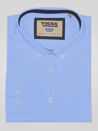 D555 Richard Langarm Oxford-Hemd TALL Hellblau - TALL hemden - 