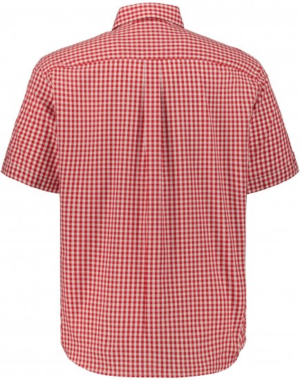JP1880 Shirt Traditional Checked Short Sleeve Red - Herrenhemden - Herrenhemden in großen Größen