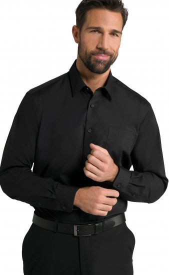 JP1880 Shirt Business Kent Collar Long Sleeve Black TALL - HERRENBEKLEIDUNG MT-6XLT - Langgrößen für Herren