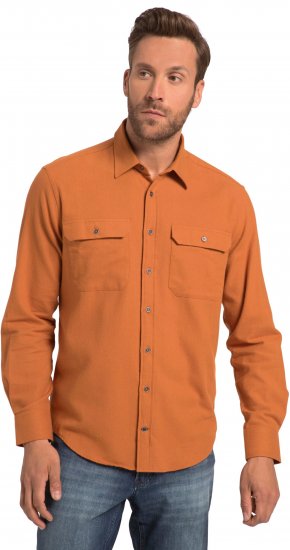 JP1880 Shirt Flannel Long Sleeve Orange TALL - HERRENBEKLEIDUNG MT-6XLT - Langgrößen für Herren