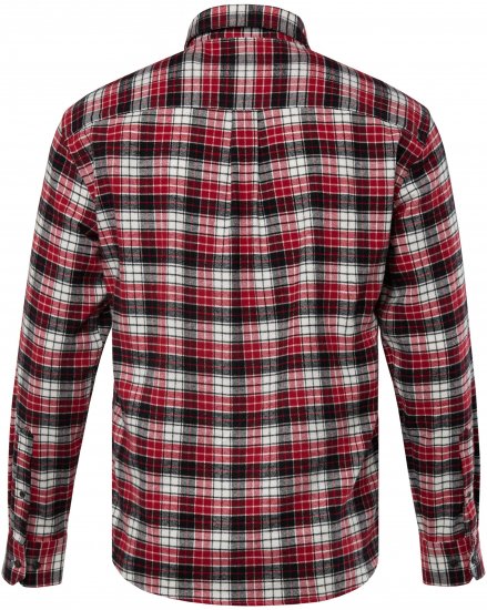 JP1880 Shirt Flannel Checked Long Sleeve Red TALL - HERRENBEKLEIDUNG MT-6XLT - Langgrößen für Herren