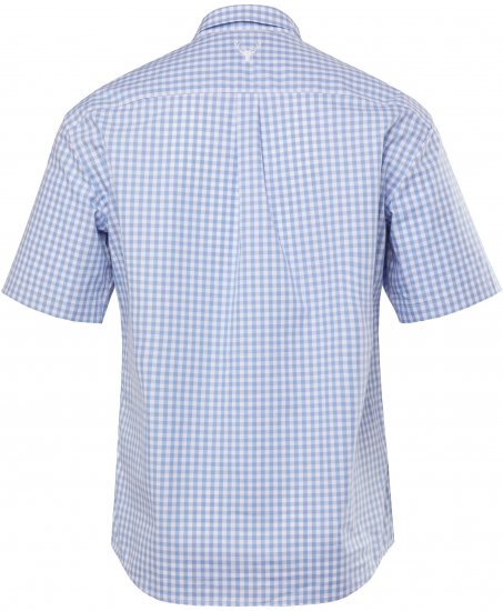 JP1880 Shirt Traditional Short Sleeve Checked Light Blue - Herrenhemden - Herrenhemden in großen Größen