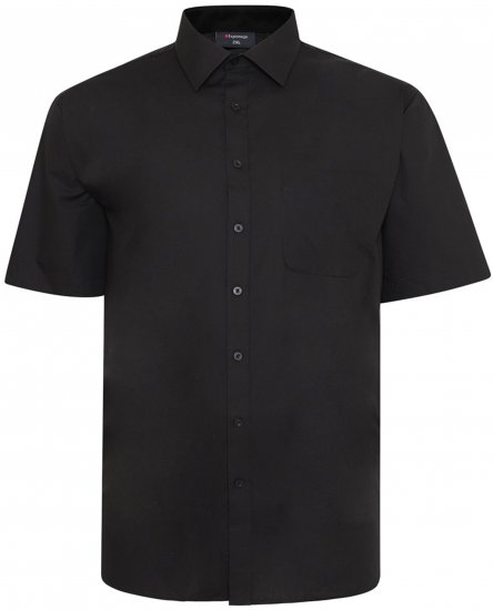 Espionage SH147 Plain Collar Short Sleeve Shirt Black - Herrenhemden - Herrenhemden in großen Größen