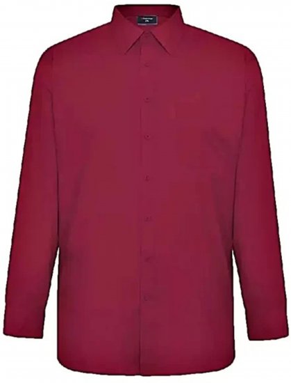 Espionage SH151 Long Sleeve Plain Collar Shirt Wine - Langärmlige hemden - 