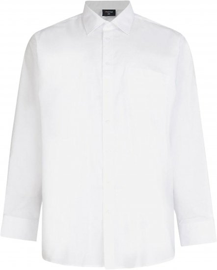 Espionage SH151 Long Sleeve Plain Collar Shirt White - Herrenhemden - Herrenhemden in großen Größen