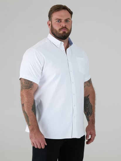 D555 James Kurzarm Oxford-Hemd TALL Weiß - TALL hemden - 