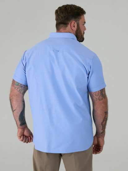 D555 James Kurzarm Oxford-Hemd TALL Hellblau - TALL hemden - 