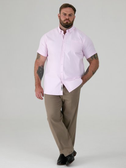 D555 James Kurzarm Oxford-Hemd TALL Pink - TALL hemden - 