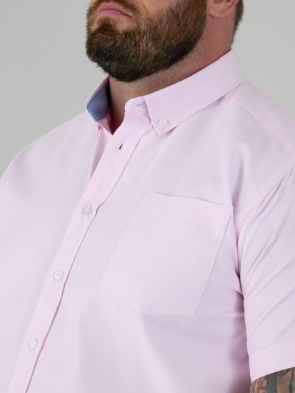 D555 James Kurzarm Oxford-Hemd TALL Pink - TALL hemden - 