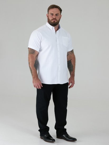 D555 James Kurzarm Oxford-Hemd TALL Weiß - TALL hemden - 