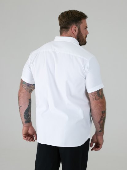 D555 James Kurzarm Oxford-Hemd TALL Weiß - TALL hemden - 