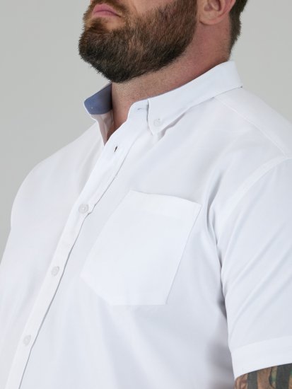 D555 James Kurzarm Oxford-Hemd TALL Weiß - TALL hemden - 