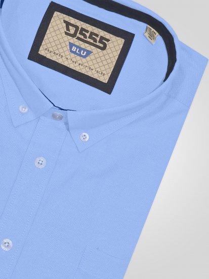 D555 James Kurzarm Oxford-Hemd TALL Hellblau - TALL hemden - 