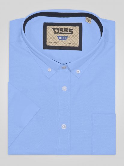 D555 James Kurzarm Oxford-Hemd TALL Hellblau - TALL hemden - 
