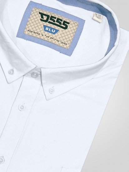 D555 James Kurzarm Oxford-Hemd TALL Weiß - TALL hemden - 