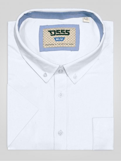 D555 James Kurzarm Oxford-Hemd TALL Weiß - TALL hemden - 