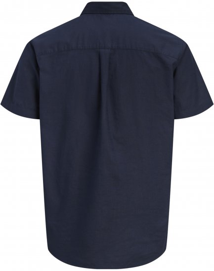 Jack & Jones Henry Slub Short Sleeve Navy - Herrenhemden - Herrenhemden in großen Größen