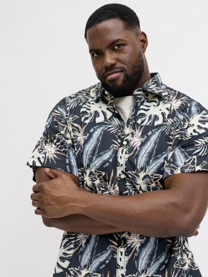 Jack & Jones Honolulu Short Sleeve Resort Shirt Black - Herrenhemden - Herrenhemden in großen Größen