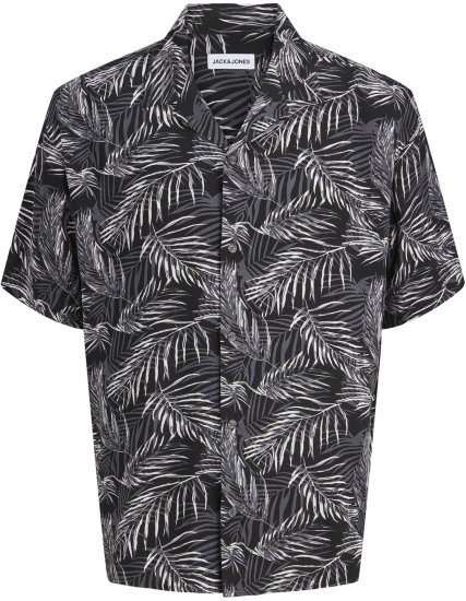 Jack & Jones Jeff Resort Short Sleeve Shirt Black - Herrenhemden - Herrenhemden in großen Größen