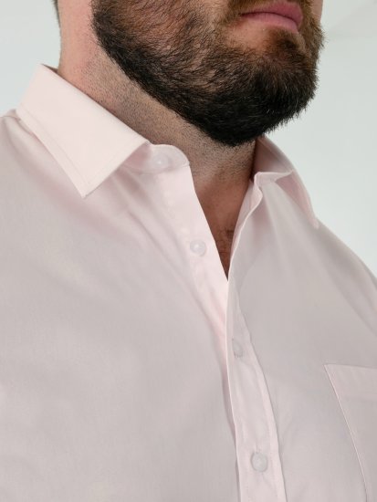 D555 Lucas Fleckenabweisendes Bügelfreies Stretch-Kurzarmhemd Pink - Herrenhemden - Herrenhemden in großen Größen