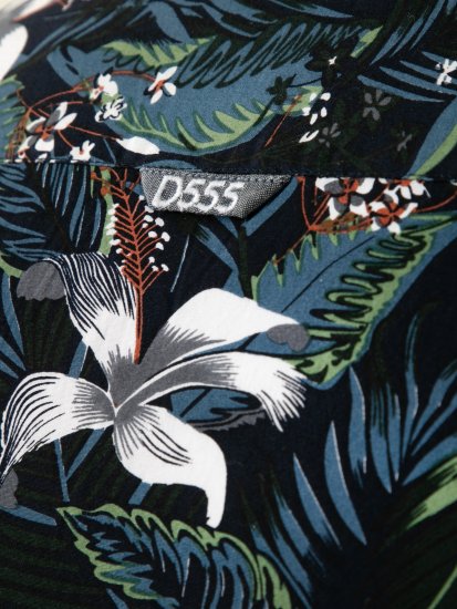 D555 Corden Hawaiian AOP Cuban Collar Resort Short Sleeve Navy - Kurzarmhemden - Herren Kurzarmhemden Große Größen