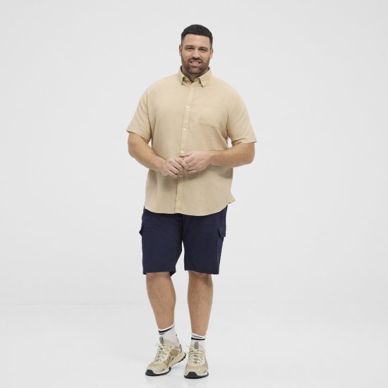 North Latitude 51106 Short Sleeve Shirt Sand - Kurzarmhemden - Herren Kurzarmhemden Große Größen