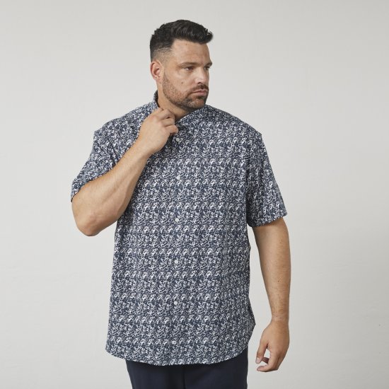 North Latitude 61114 Allover-Print Jerseyshirt Marineblau - Herrenhemden - Herrenhemden in großen Größen