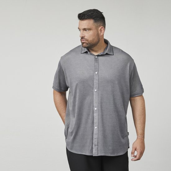 North Latitude 61116 Meliertes Piqué-Kurzarmshirt Grau - Polo-shirts für herren - Polo-Shirts für Herren in großen Größen