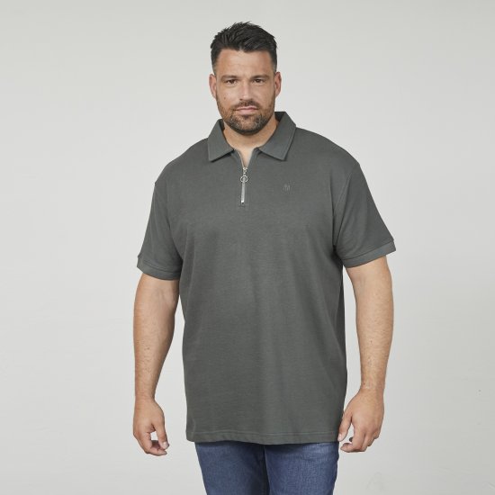 North Latitude 61347 Poloshirt mit Reißverschluss Dunkelgrün - Polo-shirts für herren - Polo-Shirts für Herren in großen Größen