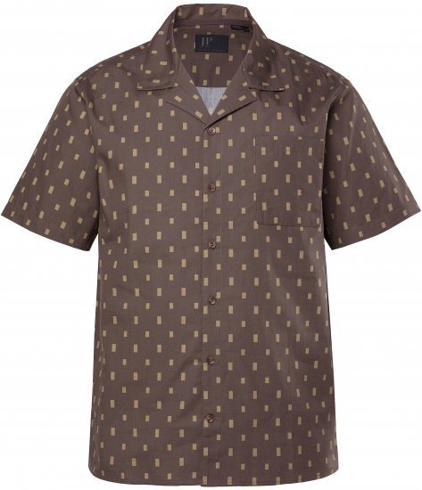 JP1880 Boxy Cuba Short Sleeve Shirt Brown - Herrenhemden - Herrenhemden in großen Größen