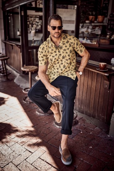 JP1880 Boxy Cuba Short Sleeve Shirt Camel - Herrenhemden - Herrenhemden in großen Größen