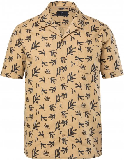 JP1880 Boxy Cuba Short Sleeve Shirt Camel - Herrenhemden - Herrenhemden in großen Größen