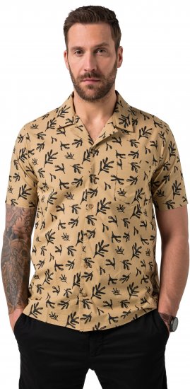 JP1880 Boxy Cuba Short Sleeve Shirt Camel - Herrenhemden - Herrenhemden in großen Größen