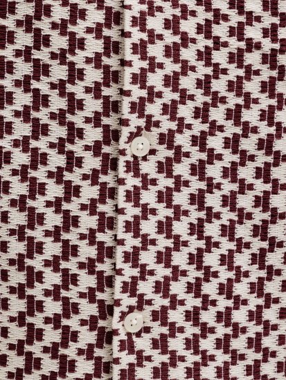 Jack & Jones Montauk Crochet Short Sleeve Shirt Dark Red - Kurzarmhemden - Herren Kurzarmhemden Große Größen