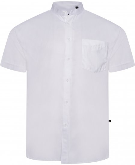 Kam Jeans P020 Premium Short Sleeve Oxford Shirt White - Herrenhemden - Herrenhemden in großen Größen